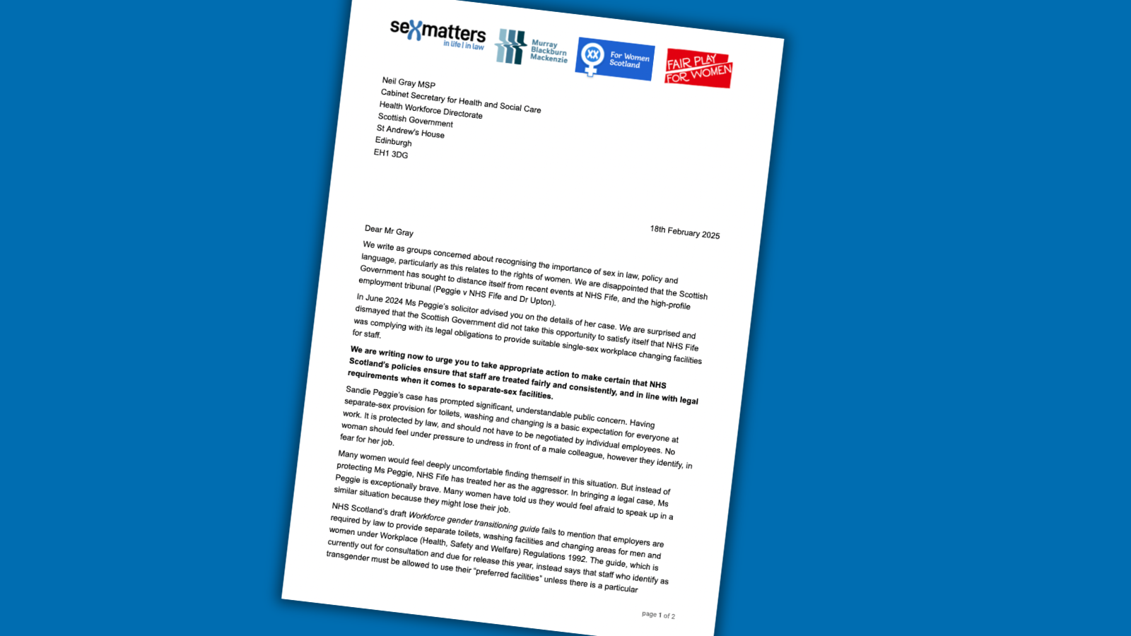 Letter to Neil Gray